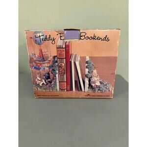 Vintage new in box Teddy Bookends Decorative